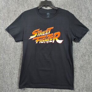 Street Fighter Shirt Mens M Black Logo Cotton Jersey Casual‎ Graphic Gamer Tee